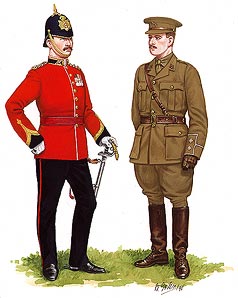 Lieutenant and Adjutant in Home Service Dress,