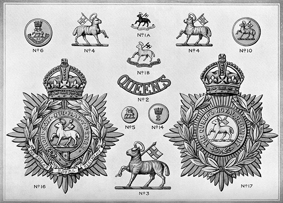 Designs of Regimental Badges, Buttons, Etc.