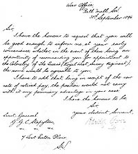 Copies of letters to Lt Gen G G Chetwynd-Stapylton