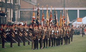 Figure 74 - Presentation of new Colours to The Queen’s Regiment, 4th May 1974, Armoury House London.