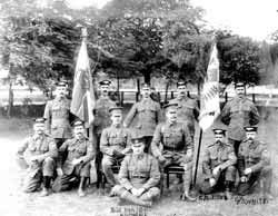 Figure 47 The Colours, Commanding Officer and Colour Sergeants 1st Bn The East Surrey Regiment, 1904.