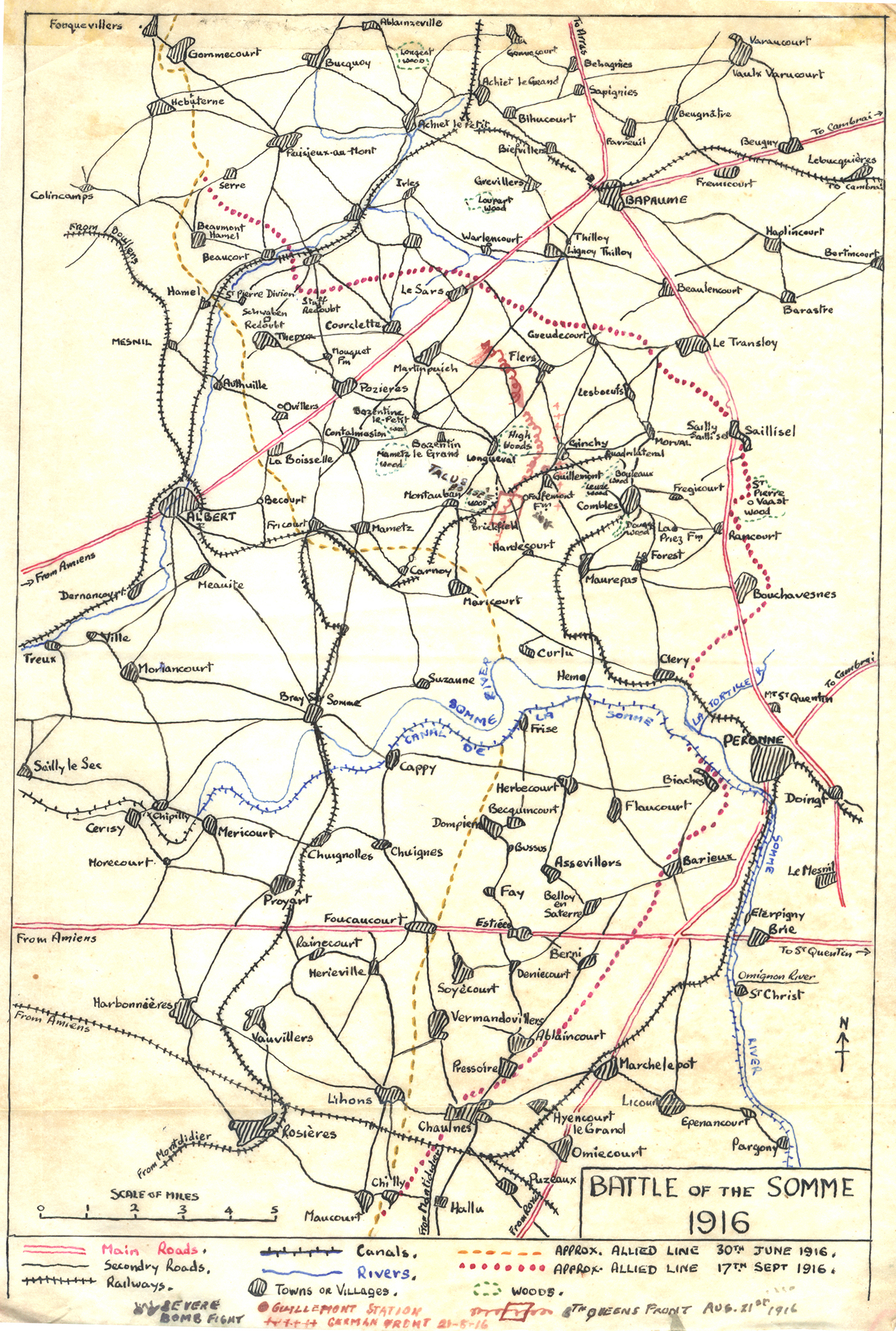 Battle of Somme 1916 Map