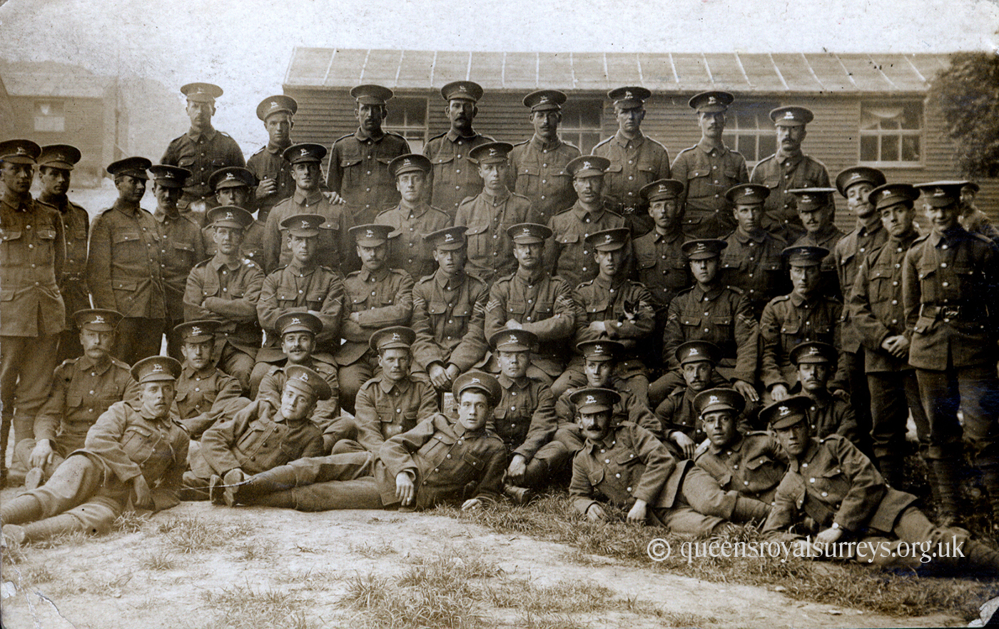 7th Platoon 'B' Coy. 8 The Queens Royal West Surrey Regt. Blackdown Camp Aldershot 1915