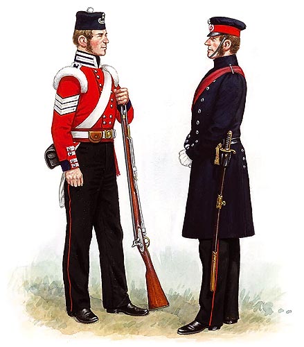 Officer and Sergeant Grenadier Company 3rd Royal Surrey Militia