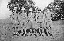 The start - the party at Ranikhet,<br />May 3<sup>rd</sup> 1937.<br />
          Cpl Ridley, L/Cpls J Williams, J Bull and L Hamilton and Pte S Hillier.