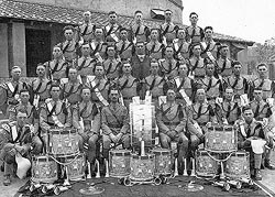 Corps of Drums, 1st Bn The East Surrey Regiment, Victoria Barracks, Rawalpindi India, 1929.