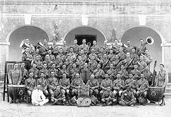 The Band 1/6th Bn The East Surrey Regiment taken during their stay at Agra, India 1918.