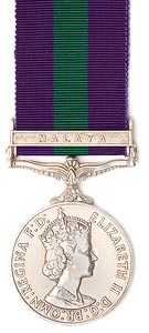 The General Service Medal with clasp "Malaya".
