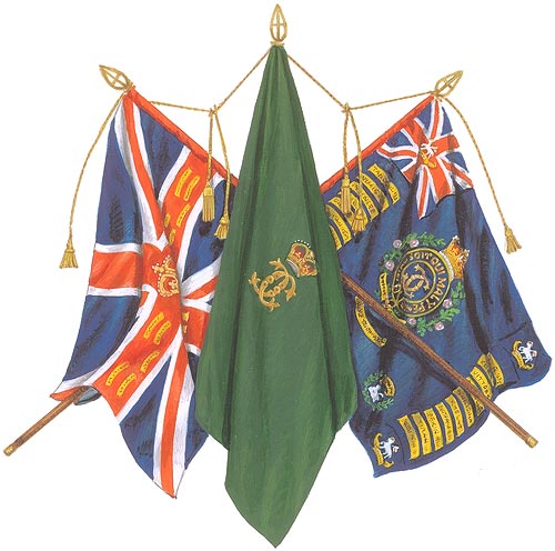 The Colours of 1st Battalion The Queen's Royal (West Surrey) Regiment.