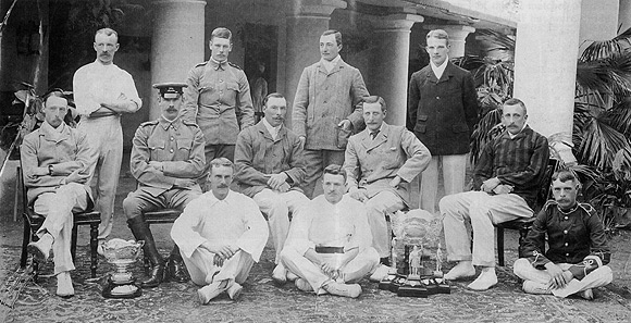 Cricket Team 1902, 3 times winners of The Punjab Commission Cricket Cup, 1901-1902-1903