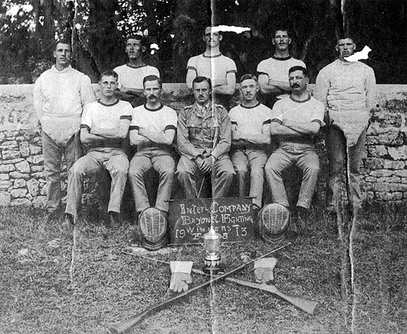 2 Queen's B Company, Winners Inter Coy Bayonet Fighting Cup, Bermuda 1913