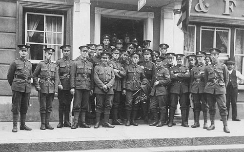 Taken on the occasion when Lance-Corporal L. J. Keyworth, V.C., was visiting the 2/24th at Bishop's Stortford on 20 July 1915.