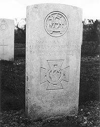 Tombstone  erected by the War Graves Commission